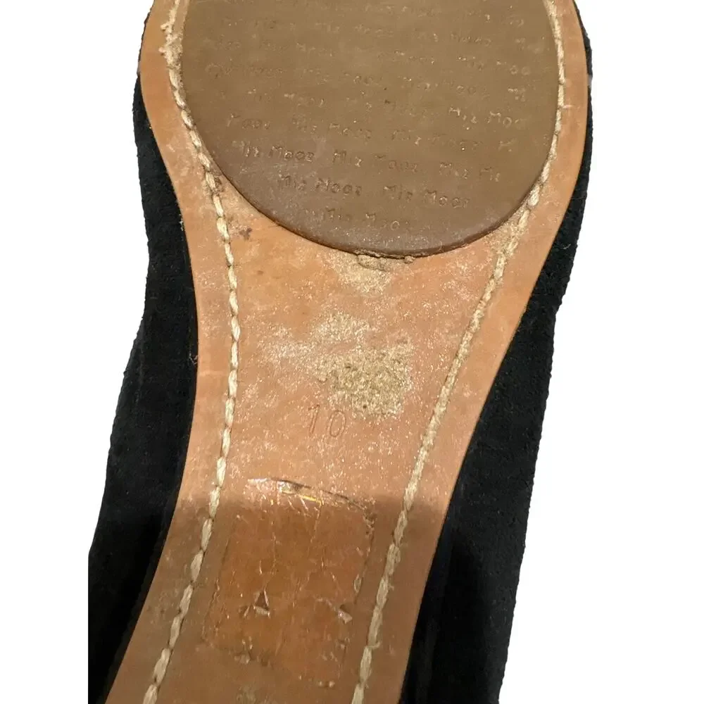 Miz Mooz Black Suede Scalloped Ballet Flats | Women’s Slip-On Shoes